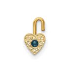 14ky December Synthetic Birthstone Heart Charm - Image 3