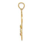 14K Italy Map with Emerald/Ruby/CZ Stones Charm - Image 2