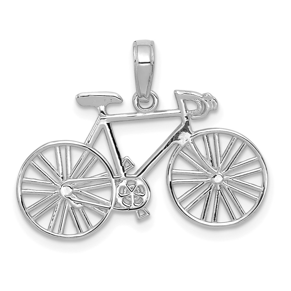 M530W.jpg 14K White Gold Polished Bicycle Charm - Image 1