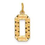 14k Medium Diamond-cut Number 0 Charm