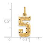 14k Medium Diamond-cut Number 5 Charm - Image 4