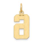 14k Medium Diamond-cut Number 6 Charm - Image 3
