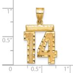 14k Medium Diamond-cut Number 14 Charm - Image 2