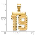 14k Medium Diamond-cut Number 19 Charm - Image 2