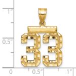 14k Medium Diamond-cut Number 33 Charm - Image 3