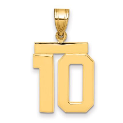 14k Medium Polished Number 10 Charm
