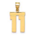 14k Medium Polished Number 11 Charm