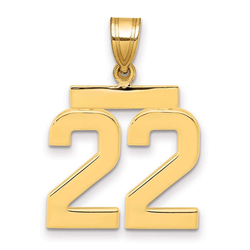 MP22.jpg 14k Medium Polished Number 22 Charm - Image 1