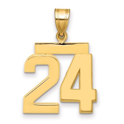 14k Medium Polished Number 24 Charm
