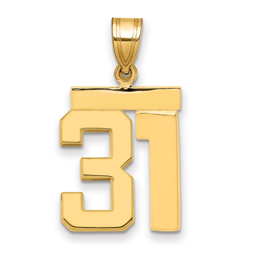 MP31.jpg 14k Medium Polished Number 31 Charm - Image 1
