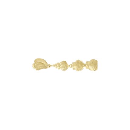 14k Polished Assorted Sea Shells 8 inch Bracelet