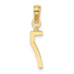 14k Polished Number 7 Pendant - Image 4