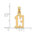 14k Polished Number 13 Pendant - Image 3