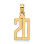 14k Polished Number 20 Pendant
