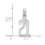 14kw Polished Number 21 Pendant - Image 3