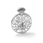 Sterling Silver Rhodium-plated Polished Starfish and Scallop Shell Reef Pendant - Image 6