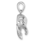 Sterling Silver Rhodium-Plated Medium Manatee Pendant - Image 2