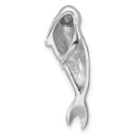 Sterling Silver Rhodium-plated Polished CZ Eye Harbor Seal Pendant - Image 3