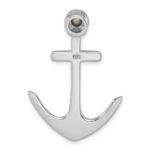 Sterling Silver Rhodium-Plated Polished Crystal Anchor Chain Slide - Image 3