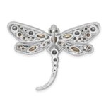 Sterling Silver Rhodium-plated Polished Crystal Inlay Dragonfly Chain Slide - Image 3