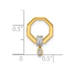 14K Polished 1/15 carat Diamond Octagon Chain Slide - Image 4