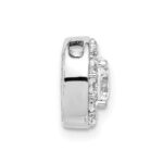 14k White Gold 1 carat Lab Grown Diamond VS/SI+ G+ Round Complete Halo Chain Slide Pendant - Image 2