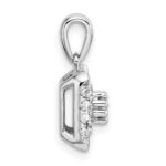 14k White Gold 1/2 carat Lab Grown Diamond VS/SI+ G+ Complete Square Cluster Pendant - Image 2