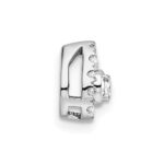 14k White Gold 1/3 carat Lab Grown Diamond VS/SI+ G+ Complete Pear Chain Slide Pendant - Image 2