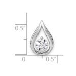 14k White Gold 1/2 carat Lab Grown Diamond VS/SI+ G+ Complete Teardrop Chain Slide Pendant - Image 4