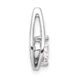 14k White Gold 3/4 carat Lab Grown Diamond VS/SI+ G+ Complete Teardrop Chain Slide Pendant - Image 2