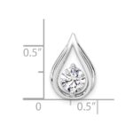 14k White Gold 3/4 carat Lab Grown Diamond VS/SI+ G+ Complete Teardrop Chain Slide Pendant - Image 4