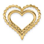 14k 1/2 carat Lab Grown Diamond VS/SI+ G+ Complete Double Heart Chain Slide Pendant - Image 3
