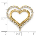 14k 1/2 carat Lab Grown Diamond VS/SI+ G+ Complete Double Heart Chain Slide Pendant - Image 4