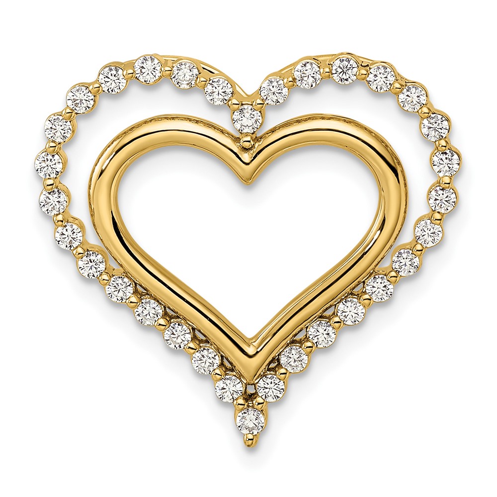 PM10252-050-YAA.jpg 14k 1/2 carat Lab Grown Diamond VS/SI+ G+ Complete Double Heart Chain Slide Pendant - Image 1