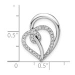 14k White Gold 1/4 carat Lab Grown Diamond VS/SI+ G+ Complete Swirl Heart Chain Slide Pendant - Image 4