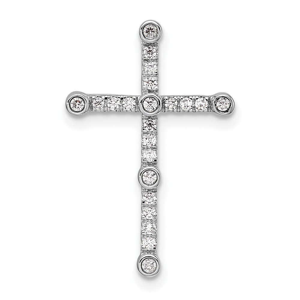 PM10254-020-WAA.jpg 14k White Gold 1/5 carat Lab Grown Diamond VS/SI+ G+ Complete Cross Chain Slide Pendant - Image 1