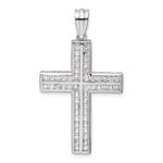 14k White Gold 1 carat Lab Grown Diamond VS/SI+ G+ Complete Double Cross Pendant