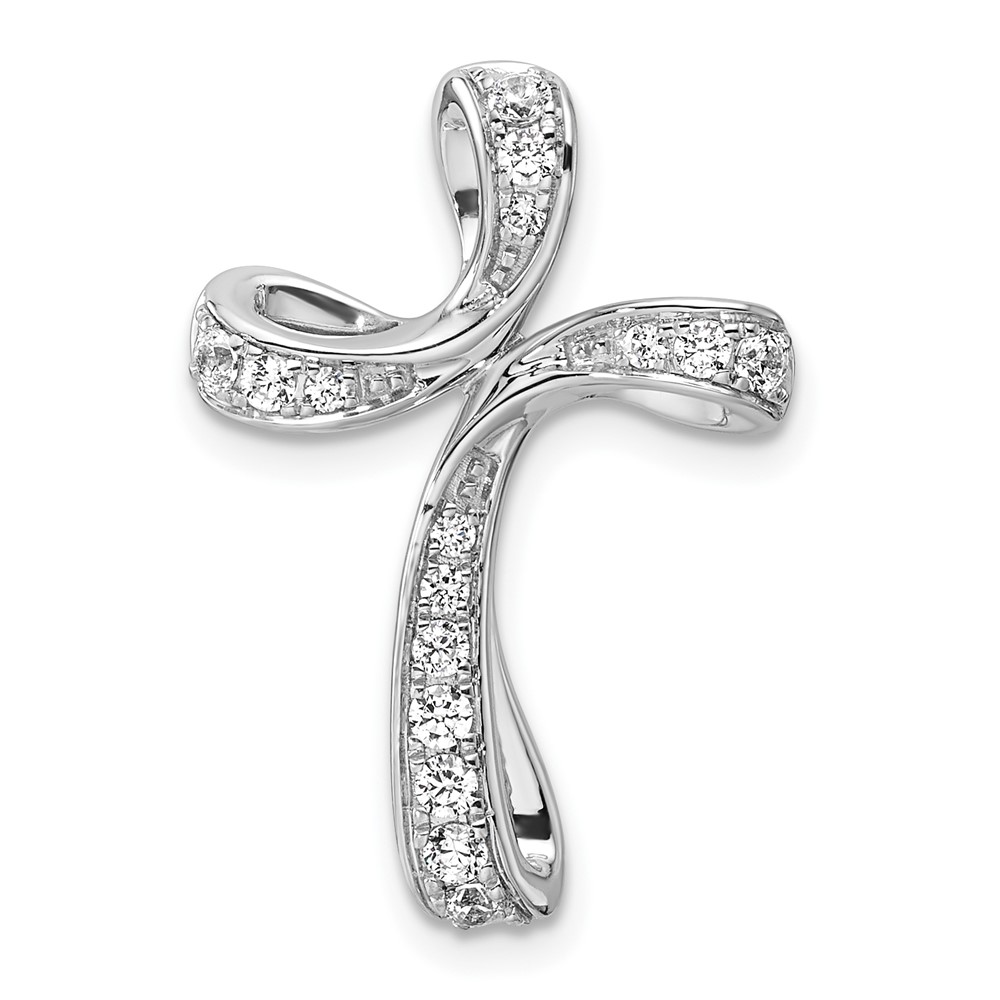 PM10258-030-WAA.jpg 14k White Gold 1/3 carat Lab Grown Diamond VS/SI+ G+ Complete Cross Chain Slide Pendant - Image 1