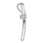 14k White Gold 1/2 carat Lab Grown Diamond VS/SI+ G+ Complete Cross Chain Slide Pendant - Image 2