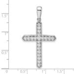 14k White Gold 3/4 carat Lab Grown Diamond VS/SI+ G+ Complete Cross Pendant - Image 4