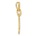 14K Polished 1/6 carat Diamond Paperclip Link Pendant - Image 2