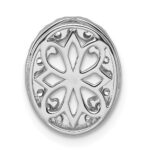 14k White Gold 1/2 carat Lab Grown Diamond VS/SI+ G+ Oval Semi Mount 9.9x6.9mm Center Halo Chain Slide Pendant - Image 3