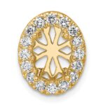 14k 1/2 carat Lab Grown Diamond VS/SI+ G+ Oval Semi Mount 9.9x6.9mm Center Halo Chain Slide Pendant