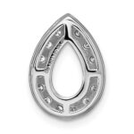 14k White Gold 3/8 carat Lab Grown Diamond VS/SI+ G+ Semi Mount Holds 10.7x7mm Pear Center Halo Chain Slide Pendant - Image 3