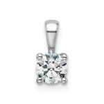 14k White Gold 1/2 carat Lab Grown Diamond VS/SI+ G+ Round Complete Four Prong Pendant