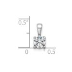 14k White Gold 1/2 carat Lab Grown Diamond VS/SI+ G+ Round Complete Four Prong Pendant - Image 4