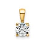 14k 1/2 carat Lab Grown Diamond VS/SI+ G+ Round Complete Four Prong Pendant