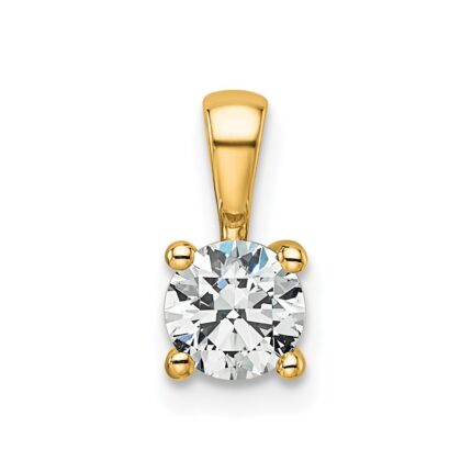 14k 1/2 carat Lab Grown Diamond VS/SI+ G+ Round Complete Four Prong Pendant