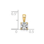 14k 1/2 carat Lab Grown Diamond VS/SI+ G+ Round Complete Four Prong Pendant - Image 4