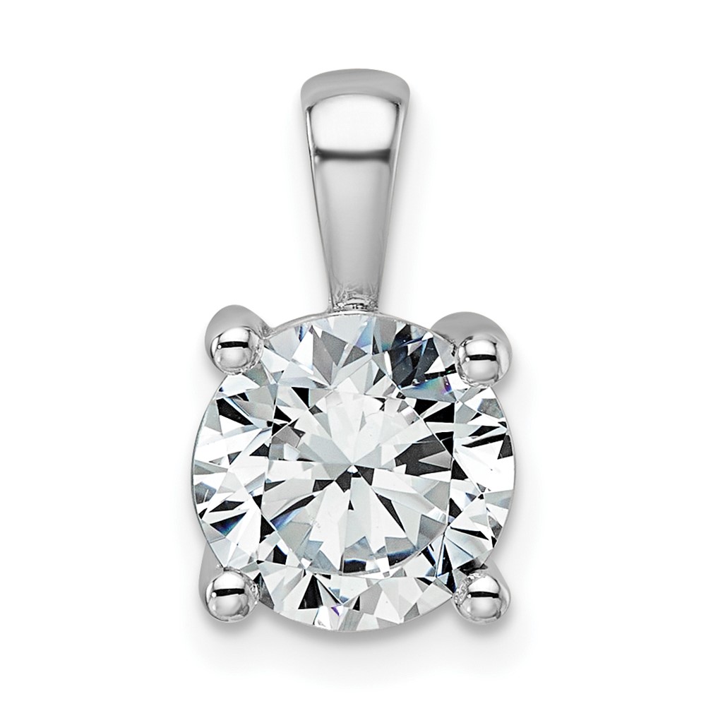 PM10290-200-WAA.jpg 14k White Gold 2 carat Lab Grown Diamond VS+ F+ Round Complete Four Prong Pendant - Image 1